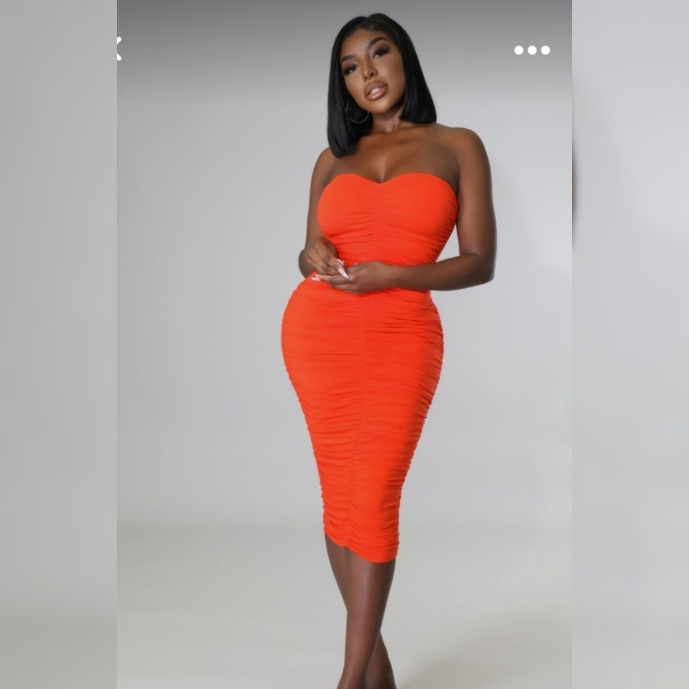 Orange Bodycon Dress